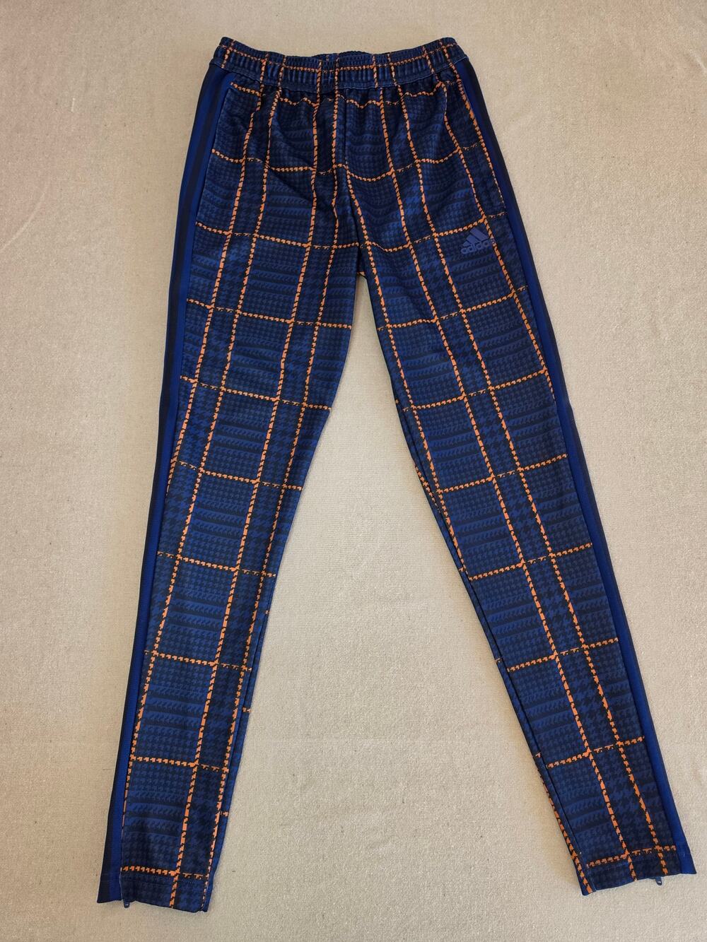 Adidas Tiro Tartan Plaid Soccer/Track Pant Blue & Orange z XS